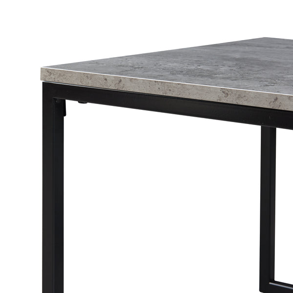 Satbord Hyllestad 2 stk. sæt Sort/Betonlook [en.casa]
