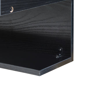 Væghylde Gauldal 57x30x32 cm Sort [en.casa]