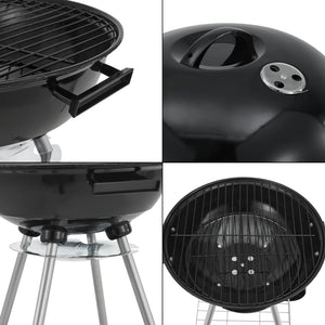 Apricena rund grill 80x49x47cm sort [casa.pro].