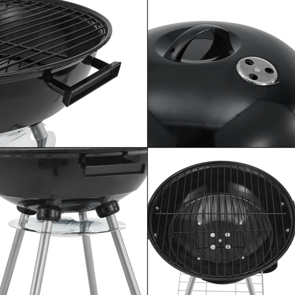 Apricena rund grill 80x49x47cm sort [casa.pro].