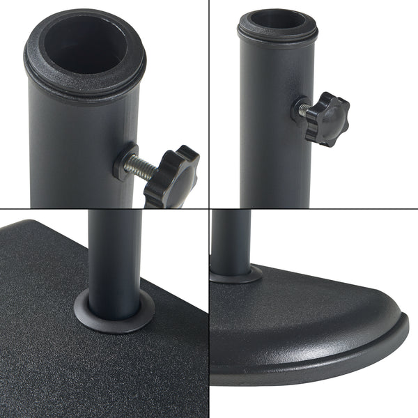 Parasolstander Bisenti beton 45x29x4,5 cm sort 10 kg [casa.pro]