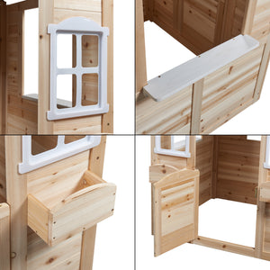 Legehus Acciano 131x113x97 cm fyrretræ [casa.pro]