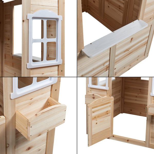 Legehus Acciano 131x113x97 cm fyrretræ [casa.pro]