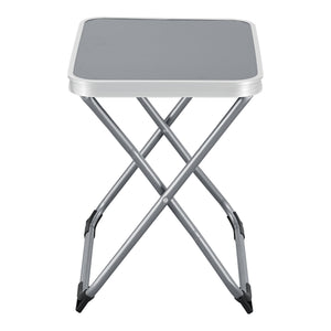 2-i-1 campingstol og bord Barete 47x47x37 cm grå [en.casa]