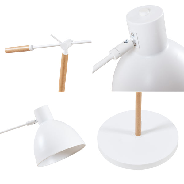 Banchory metalgulvlampe 163 cm træ-effekt/hvid [lux.pro]