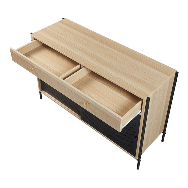 TV-skab Tysnes 120x40x75 cm Eg/Sort [en.casa]