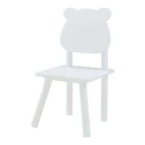 Panjang-børnesiddegruppe med bamsedesign hvid [en.casa].