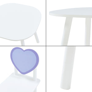 Siljan siddegruppe til børn med hjertedesign hvid/lilla [en.casa].