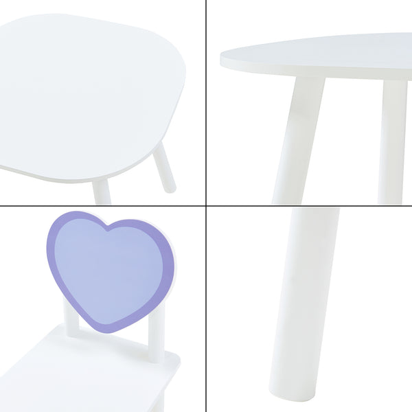 Siljan siddegruppe til børn med hjertedesign hvid/lilla [en.casa].