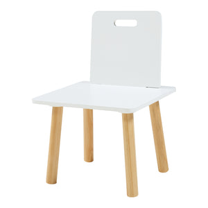 Børneskrivebord med stol Skjervøy træ/hvid [en.casa]