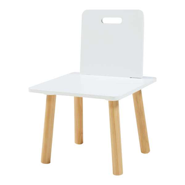 Børneskrivebord med stol Skjervøy træ/hvid [en.casa]