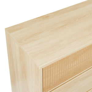 Kommode Landskrona 80x80x40 cm med 3 skuffer i egetræslook [en.casa]
