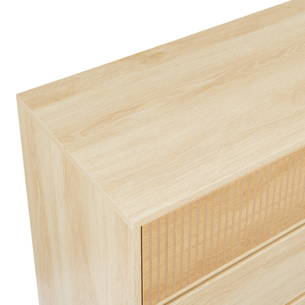 Kommode Landskrona 80x80x40 cm med 3 skuffer i egetræslook [en.casa]