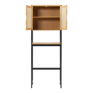 Toiletskab Tervola 172x63x27 cm sort/bambus [en.casa]