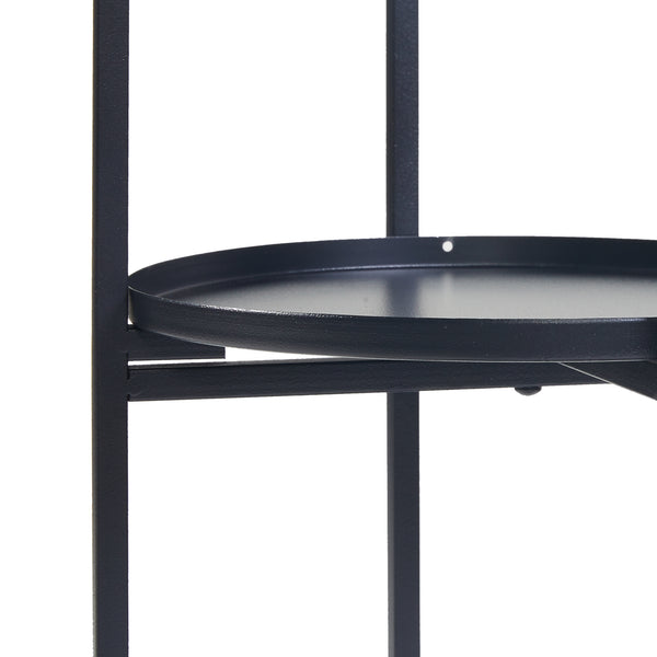 Planteholder Tuusula 3 stk. sæt Metal Sort [en.casa]