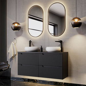 Dobbeltvask Skelbolu 120x72x40 cm Sort [en.casa]
