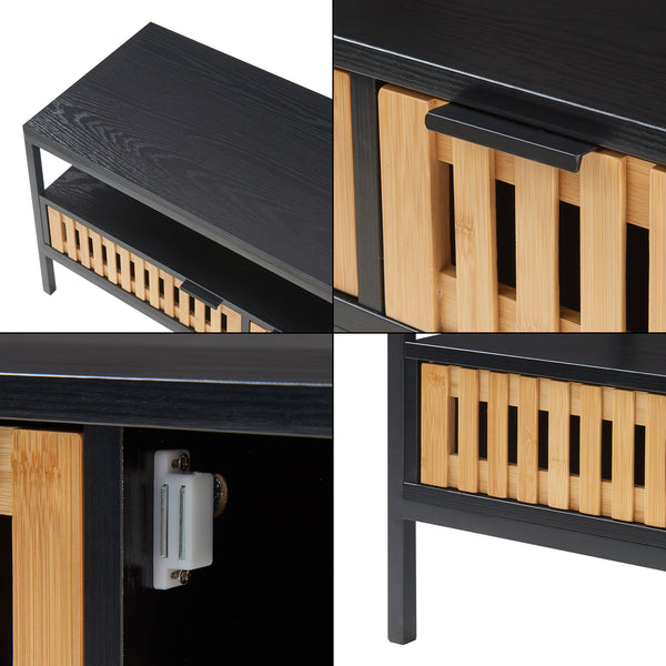 Sofabord Luniehti 100x40x48 cm sort/natur [en.casa]