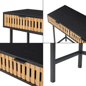 Konsolbord Luniehti 100x40x75 cm sort/natur [en.casa]