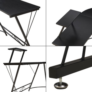 Yremso L-formet skrivebord 122x122x98 cm sort [en.casa]