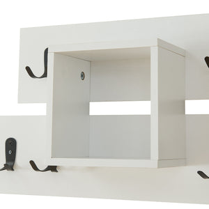 Vægknagerække Vänd med hylde 32x60x14 cm Hvid [en.casa]