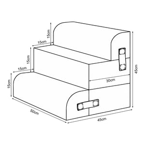 Kæledyrstrappe Joelerhatra 4-delt 45x50x45 cm Cord Blue [en.casa]