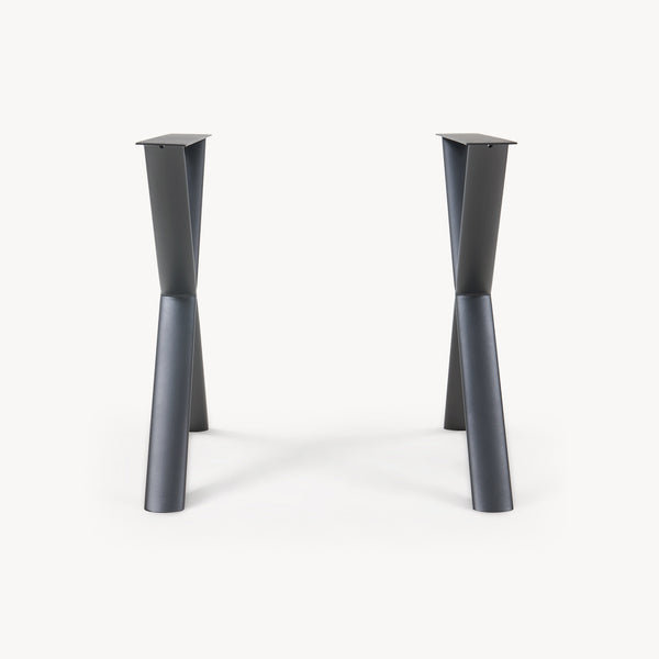 Klixjö bordstel sæt af 2 stål 72x70x10 cm sort [en.casa]