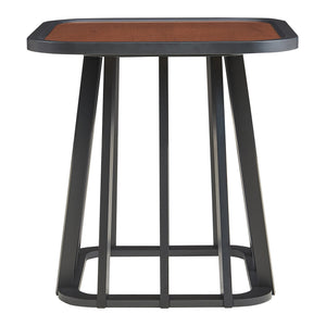 Burgess sidebord 51x51x51 cm sort/valnødde-look [en.casa]
