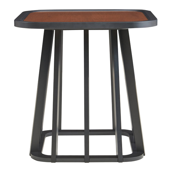 Burgess sidebord 51x51x51 cm sort/valnødde-look [en.casa]