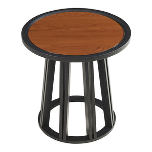 Burgess sidebord 51xØ51 cm sort/valnøddetræ [en.casa]