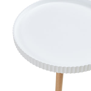 Sidebord Bongard Ø50x45 cm hvid [en.casa]