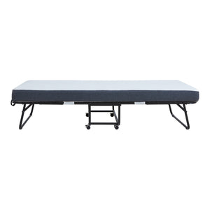 Metalfoldeseng Borjavle med madras 200x90cm sort [en.casa]