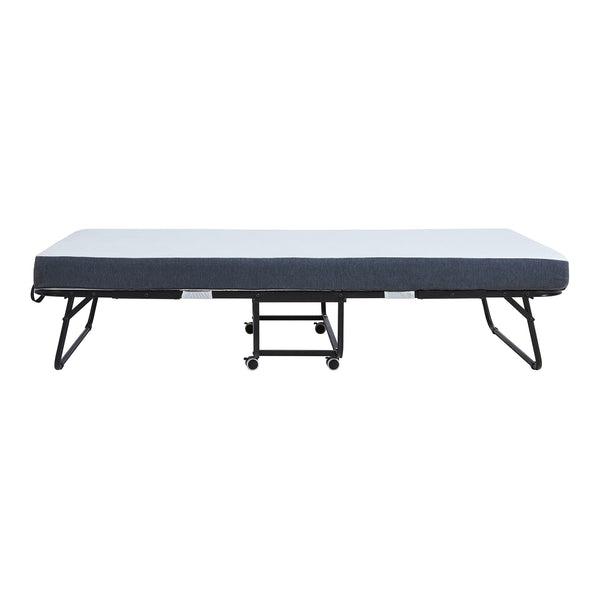 Metalfoldeseng Borjavle med madras 200x90cm sort [en.casa]