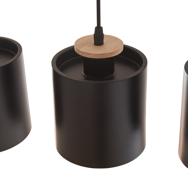 Pendellampe Posdand 130x90x14 cm træ/sort [lux.pro]