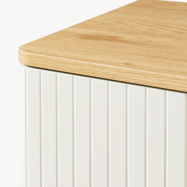 Ferrersp skænk med 2 låger 80x80x40 cm egetræslook/sandfarver [en.casa]