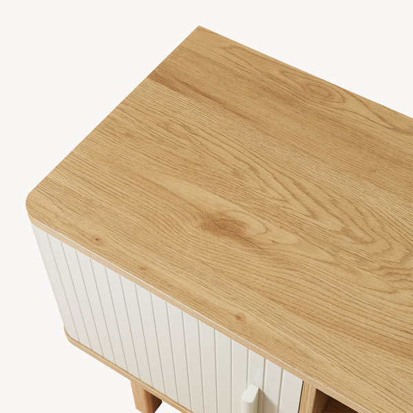 TV-møbel Ferrersp med 2 døre 140x40x45 cm egetræslook/sandfarver [en.casa].