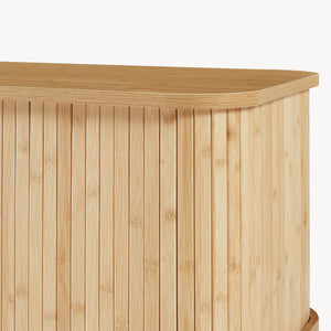 Skoskab med sædehynde Tvedestrand 50x80x40 cm Bambus/Beige [en.casa]