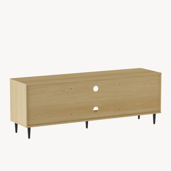 TV-skab Lukhomso 152x40x54 cm egetræslook/rattan-look [en.casa]