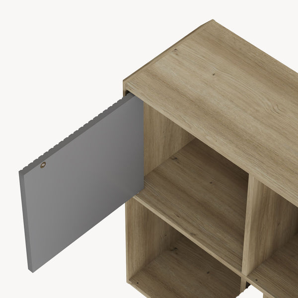 Sideboard Trömi 75x120x30 cm Eg-look/Grå [en.casa]