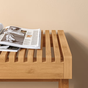 Bænk Lasdarvoo 120x35x45 cm naturlig bambus [en.casa]