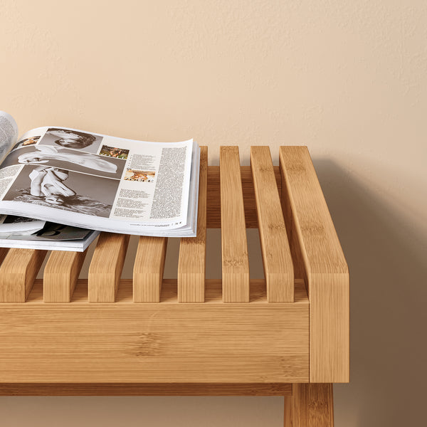 Bænk Lasdarvoo 120x35x45 cm naturlig bambus [en.casa]