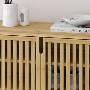 Skoskab Sirgerg 91x72x35 cm naturlig bambus [en.casa]