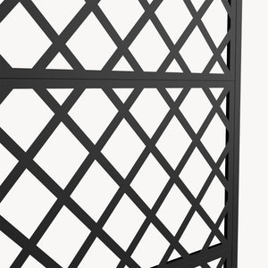 Skillevæg Malja med blomsterkasse i stål 190x82x38 cm sort [casa.pro].
