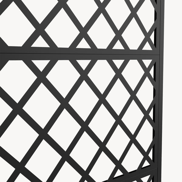Skillevæg Malja med blomsterkasse i stål 190x82x38 cm sort [casa.pro].