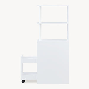 Nichehylde med udtræk Fadeskimma 113x19x45 cm Hvid [en.casa]