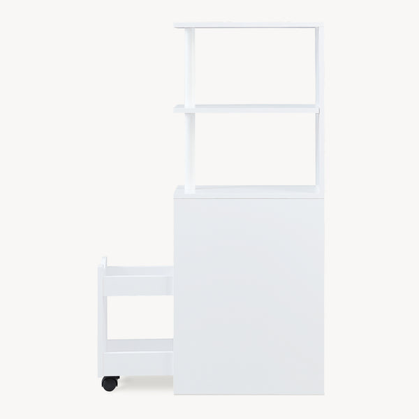 Nichehylde med udtræk Fadeskimma 113x19x45 cm Hvid [en.casa]