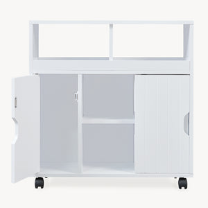 Skab på hjul Fadeskimma 72x70x20 cm Hvid [en.casa]