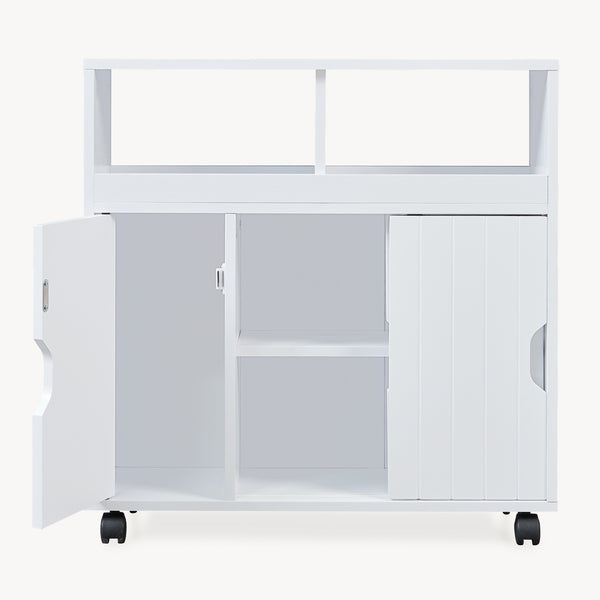 Skab på hjul Fadeskimma 72x70x20 cm Hvid [en.casa]