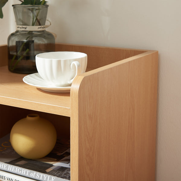 Sengebord Bordkak 45x36x34 cm egetræslook/hvid [en.casa]