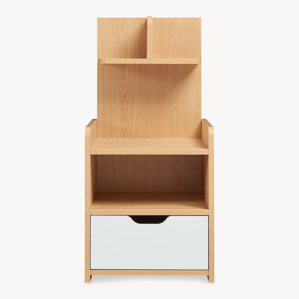 Sengebord Bordkak 75x35x30 cm egetræslook/hvid [en.casa]