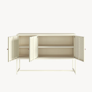 Sideboard Viitasaari 120x40x80 cm stål cremehvid [en.casa]